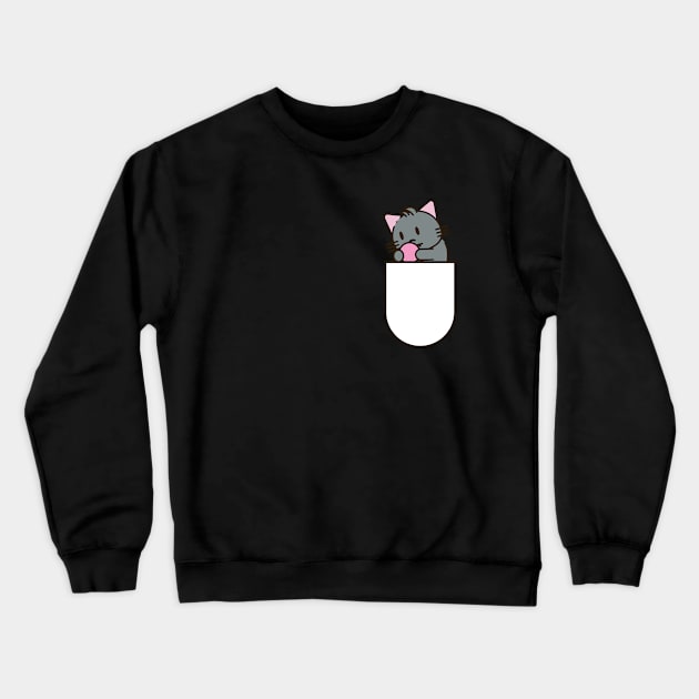 Cat playing in pocket Crewneck Sweatshirt by Shirt Vibin